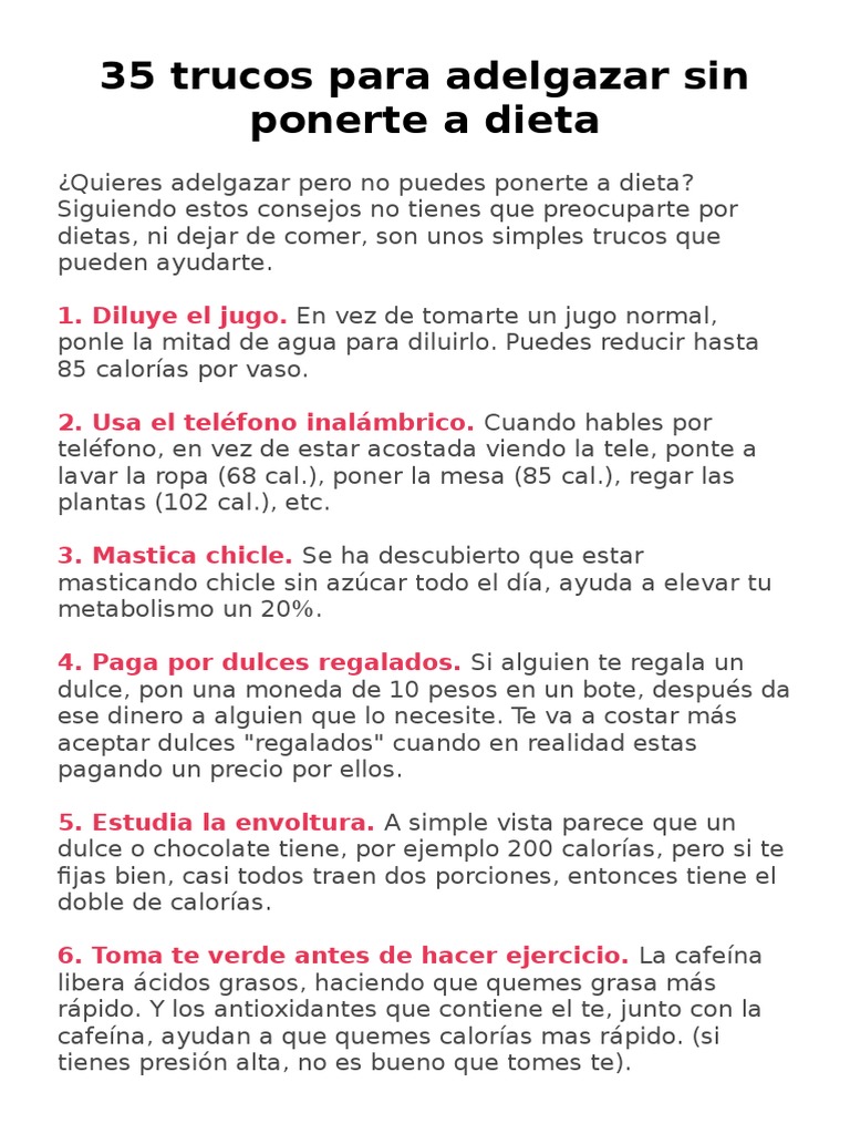 Trucos Adelgazar Mucho