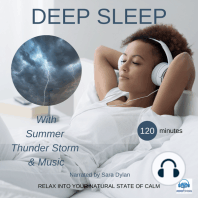 Deep sleep meditation with Summer thunder storm & Music 120 minutes