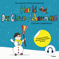 Harold der Clown-Schneemann und sein Zauberbesen