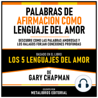 Palabras De Afirmacion Como Lenguaje Del Amor - Basado En El Libro Los 5 Lenguajes Del Amor De Gary Chapman