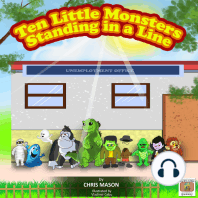 Ten Little Monsters Standing in a Line