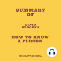 Summary of David Brooks's How to Know a Person