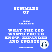 Summary of Ram Charan's What the CEO Wants You To Know, Expanded and Updated