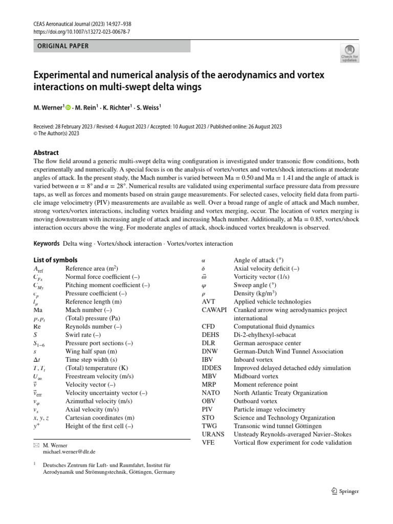 Delta Wing Design Aspect Ref Paper | PDF | Vortices | Computational ...