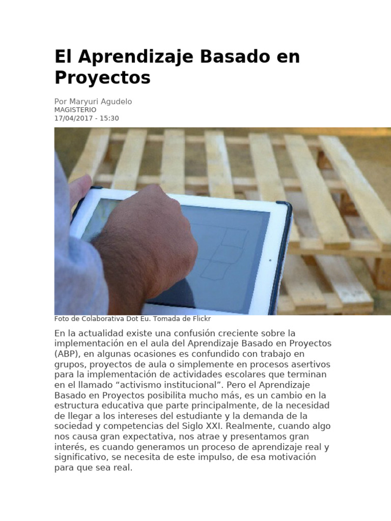 El Aprendizaje Basado en Proyectos | PDF | Aprendizaje | Plan de estudios