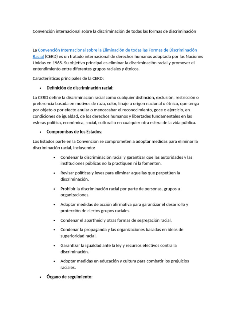 Convención Internacional Sobre La Discriminación de Todas Las Formas de ...