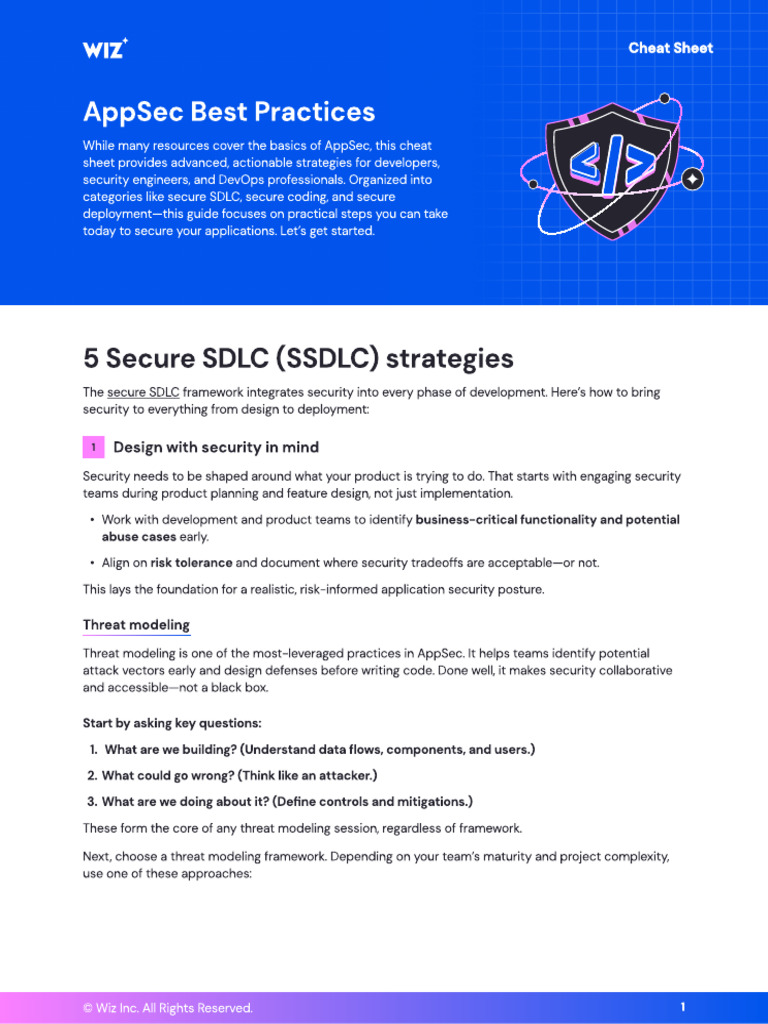Appsec Best Practices Cheat Sheet | PDF | Computer Security | Security