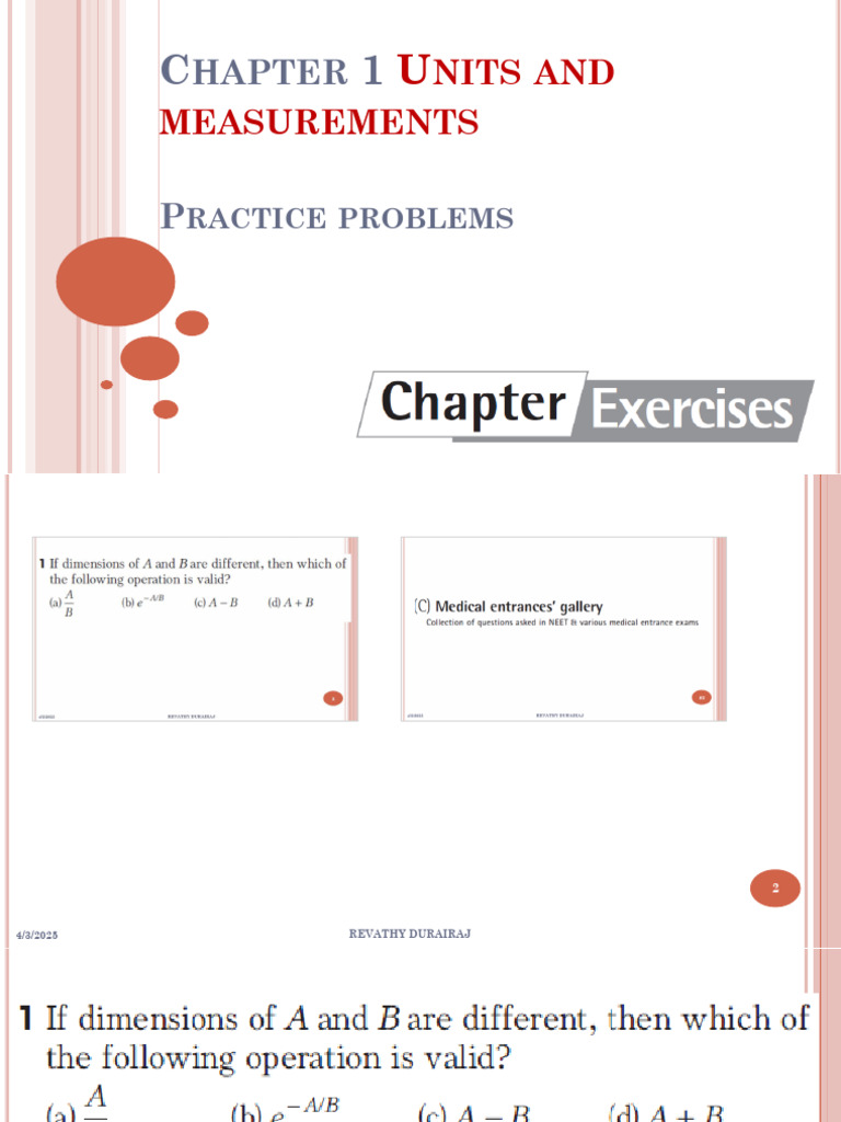 CH 1 Practice Problems DC Pandey | PDF