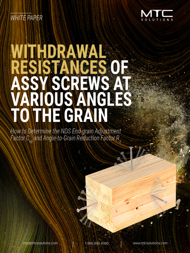 MTC Solutions - Withdrawal Resistance of Fasteners | PDF | Wood | Screw