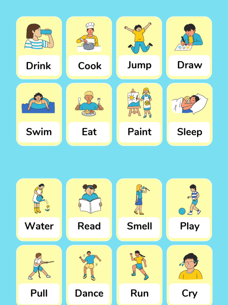 Action Verbs Flashcards | PDF