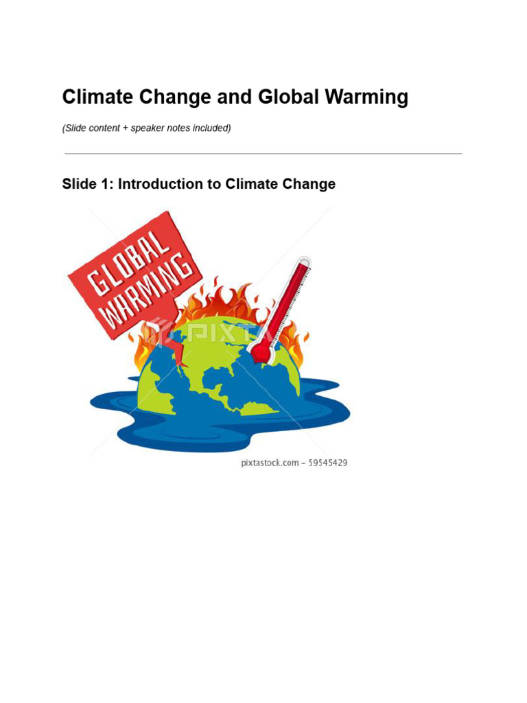Climate Change and Global Warming | PDF | Climate Change | Greenhouse Gas