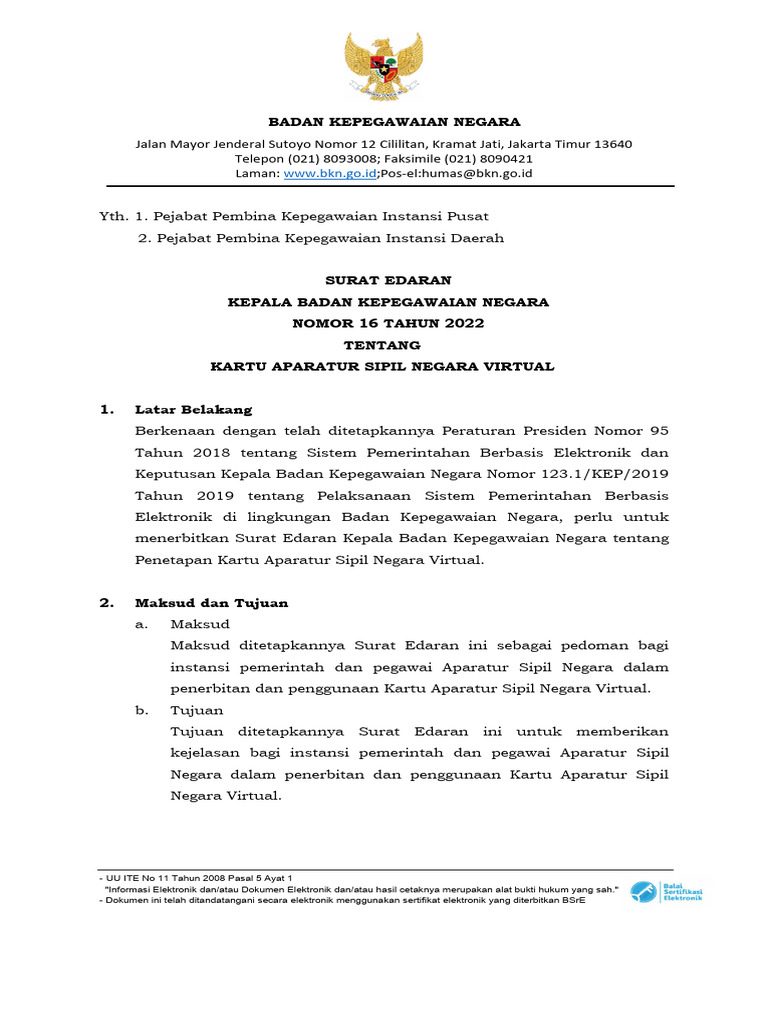 Surat Edaran Nomor 16 Tahun 2022 | PDF
