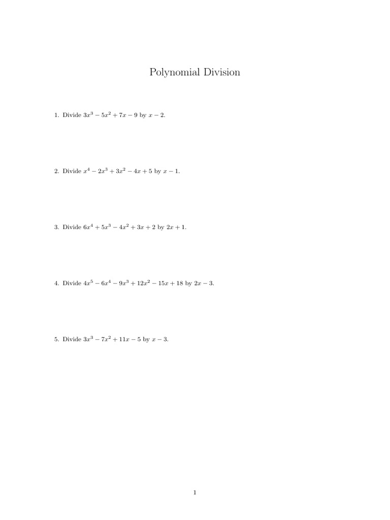 Polynomial Division | PDF