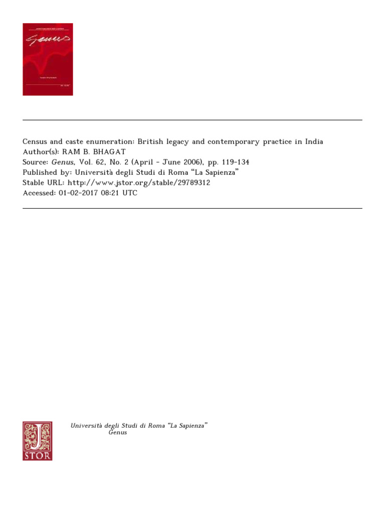 Census and Caste Enumeration | PDF | Caste | Census