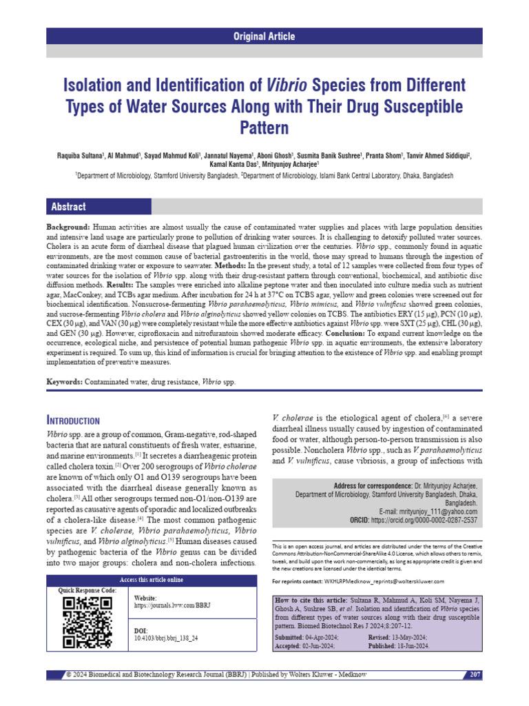 Isolation and Identification of Vibrio Species.11 | PDF | Cholera ...