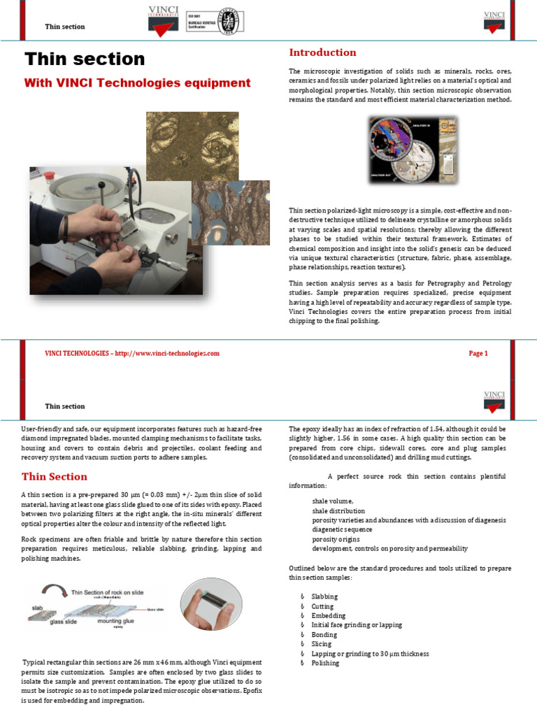 Thin Section Application Note | PDF | Grinding (Abrasive Cutting ...