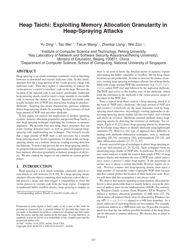 Heap Taichi Exploiting Memory Allocation Granularity | PDF | Computing ...