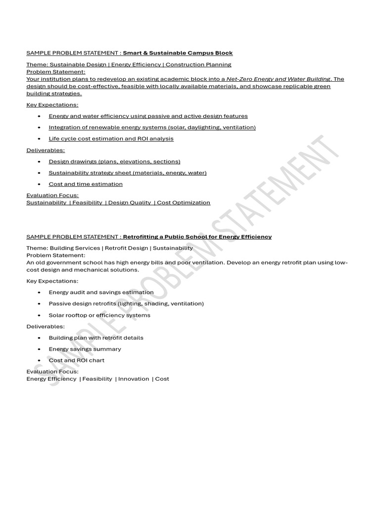 SAMPLE Problem Statement | PDF
