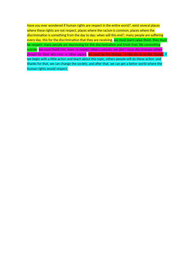 Speech About Human Rights | PDF