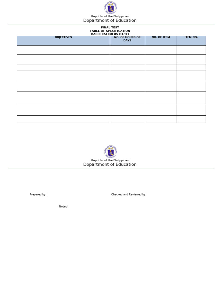 Basic Calculus Tos Q3-Undone | PDF