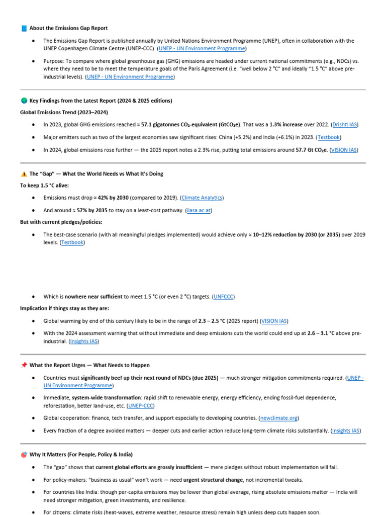 ? About The Emissions Gap Repor1 | PDF | Climate Change Mitigation ...