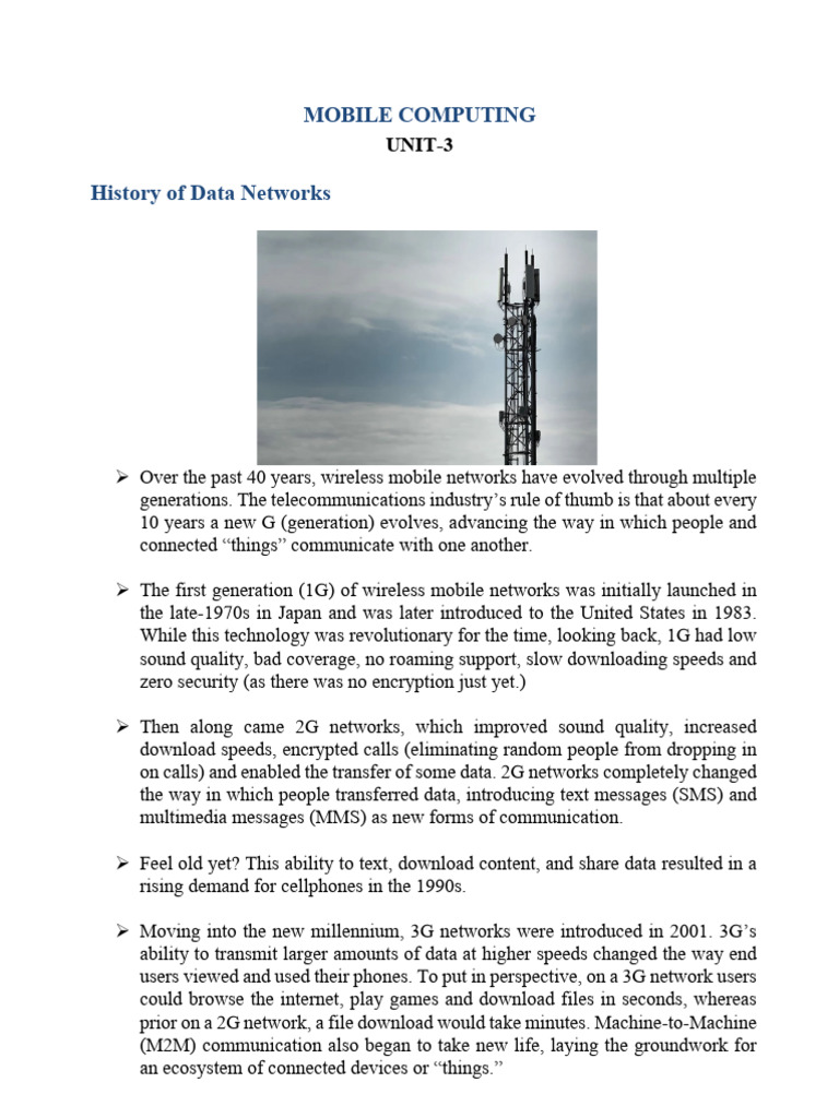 UNIT-3 Moblie Computing | PDF | Cellular Network | Gsm