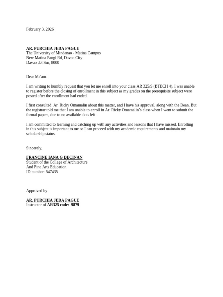 Decinan Letter | PDF