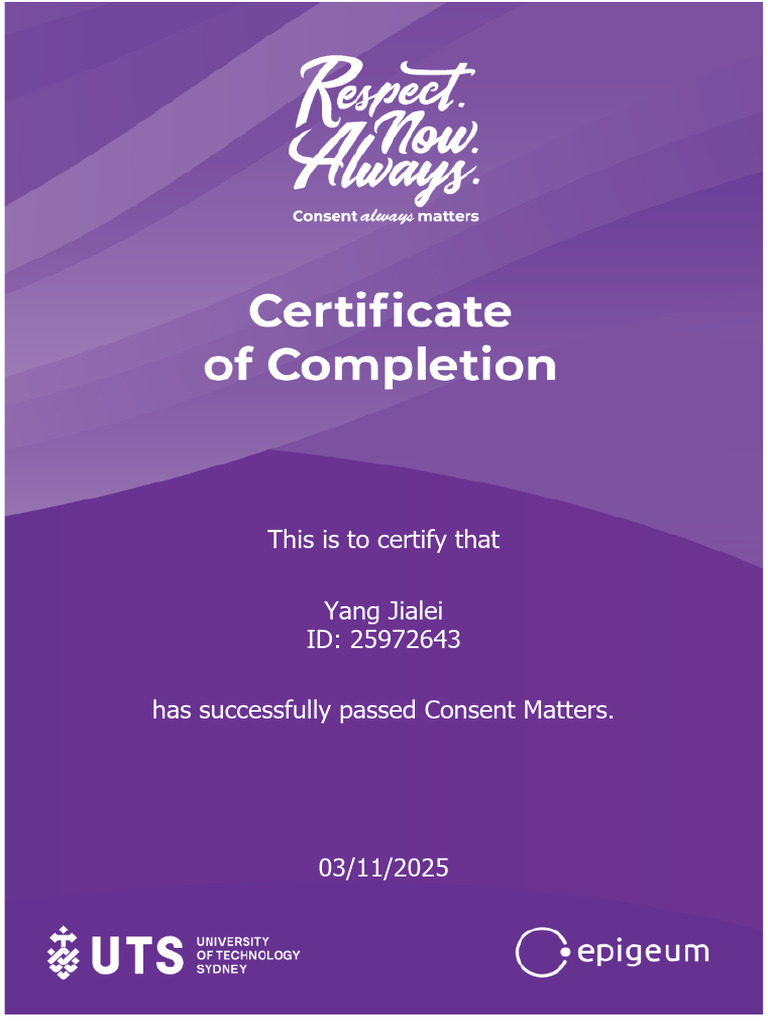 Consent Matters Certificate | PDF