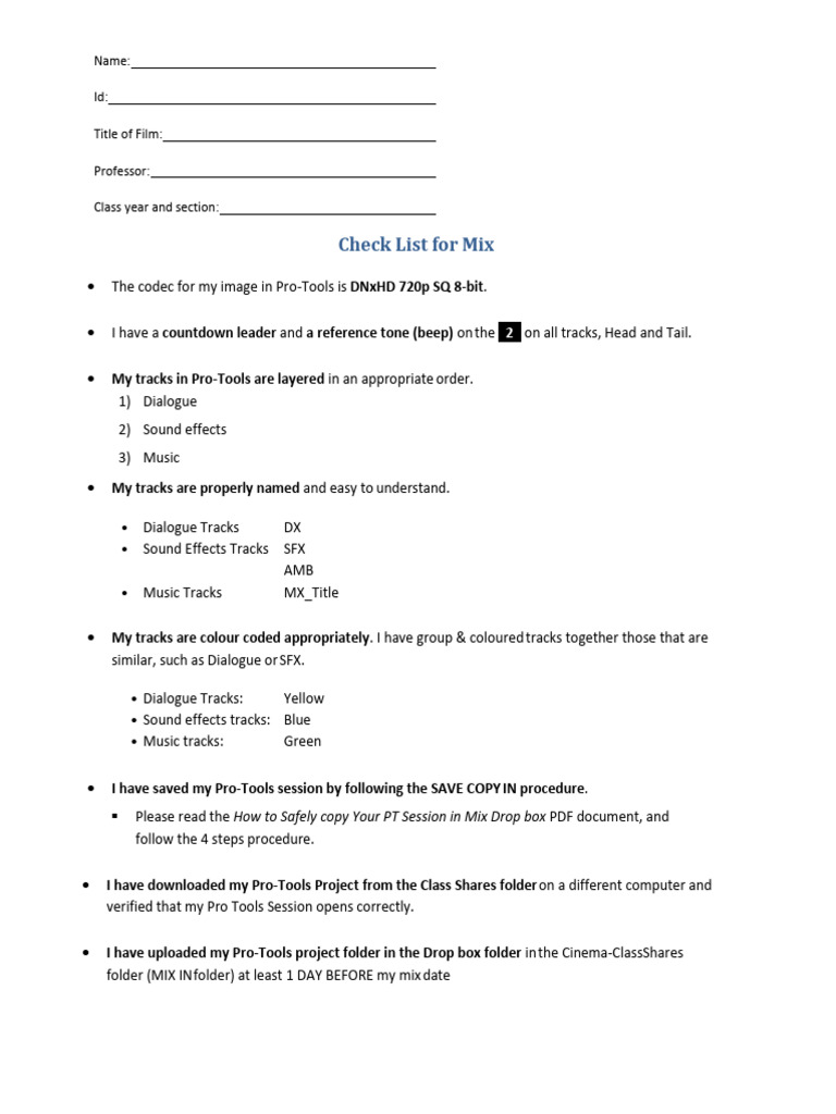 Check List For Mix | PDF
