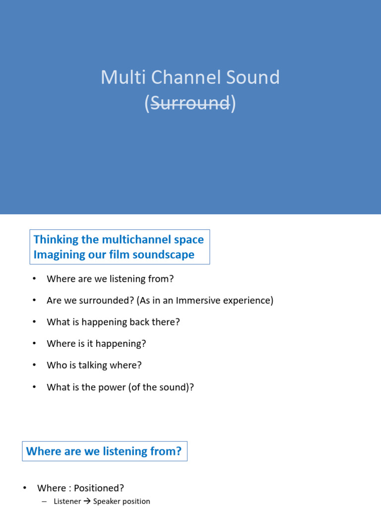 Multi Channel - Surround v3 | PDF | Sound Technology | Sound