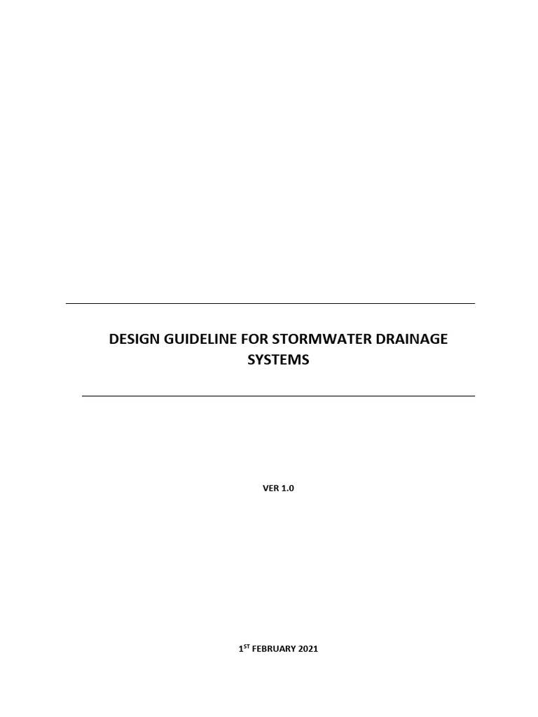 Design Guideline For Stormwater Drainage Systems | PDF | Stormwater | Pump