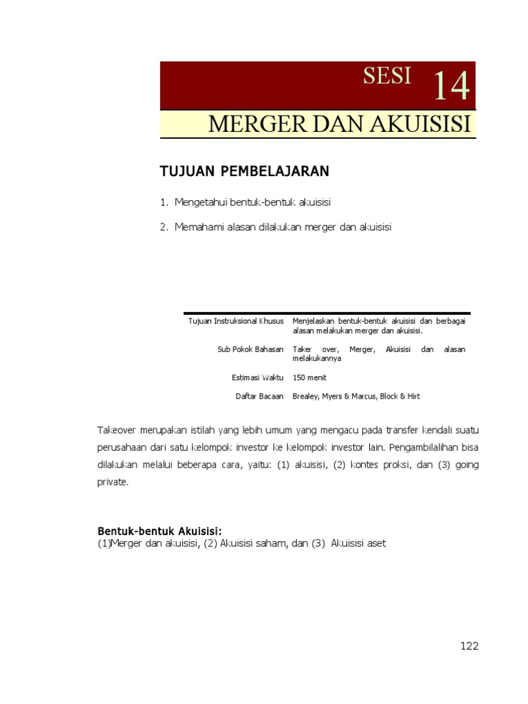 Sesi 14 Merger Dan Akuisisi