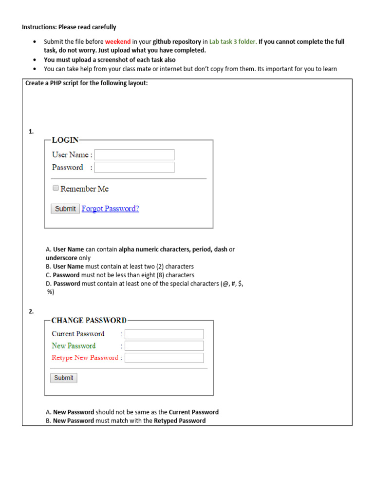 Lab Task 3 PHP Form Validation SP20-21 | PDF