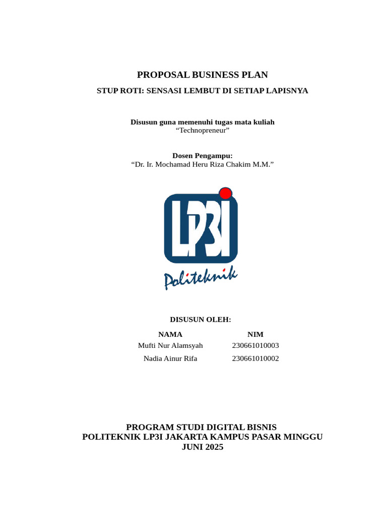 Proposal Business Plan | PDF
