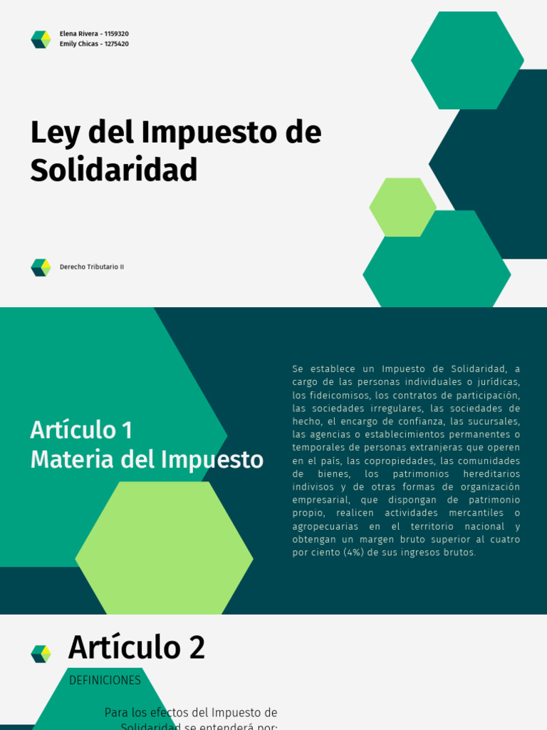 Ley Del Impuesto de Solidaridad | PDF | Impuestos | Impuesto sobre la renta