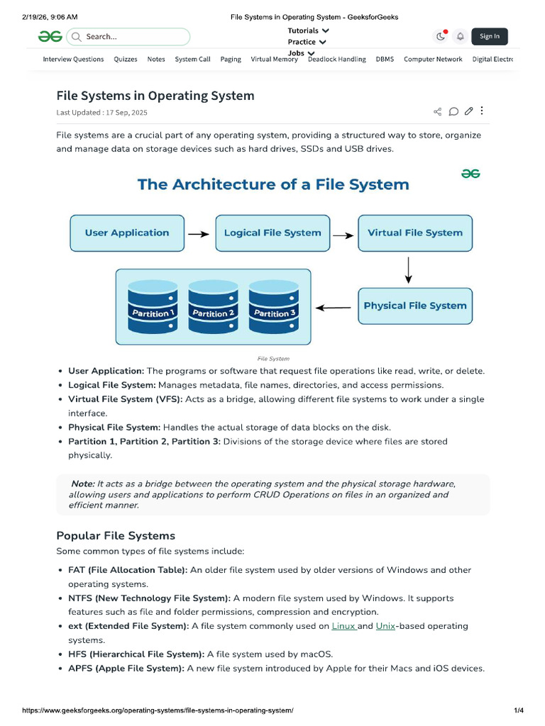 File System in Os | PDF