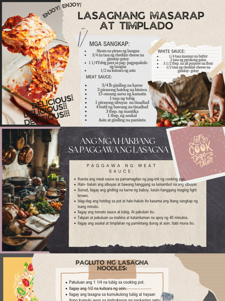 Lasagna Recipe Final | PDF