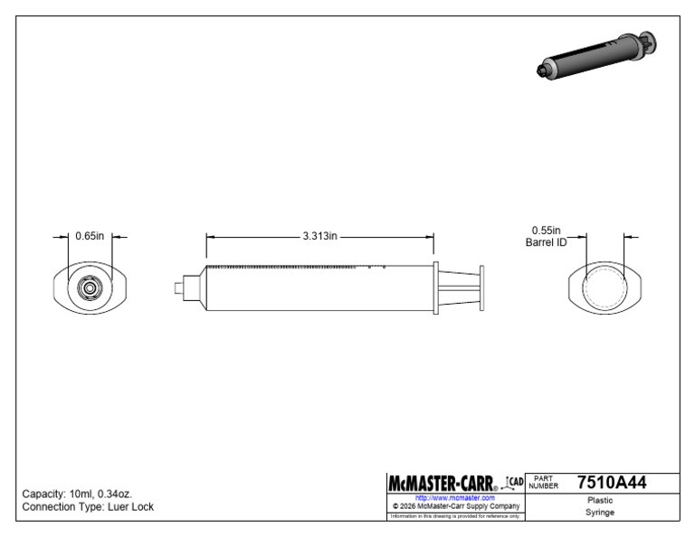 7510A44 Plastic Syringe | PDF