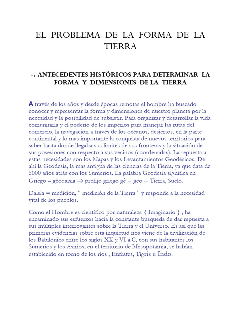 El Problema de La Forma de La Tierra | PDF | Geodesia | Tierra