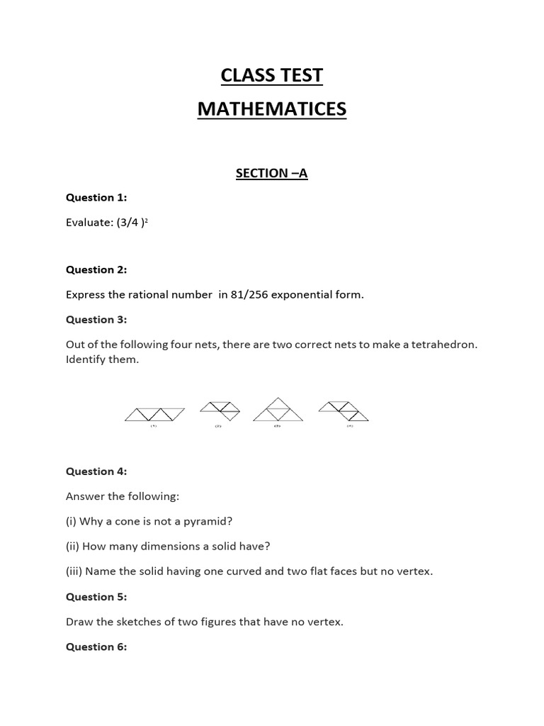 Class Test Math | PDF