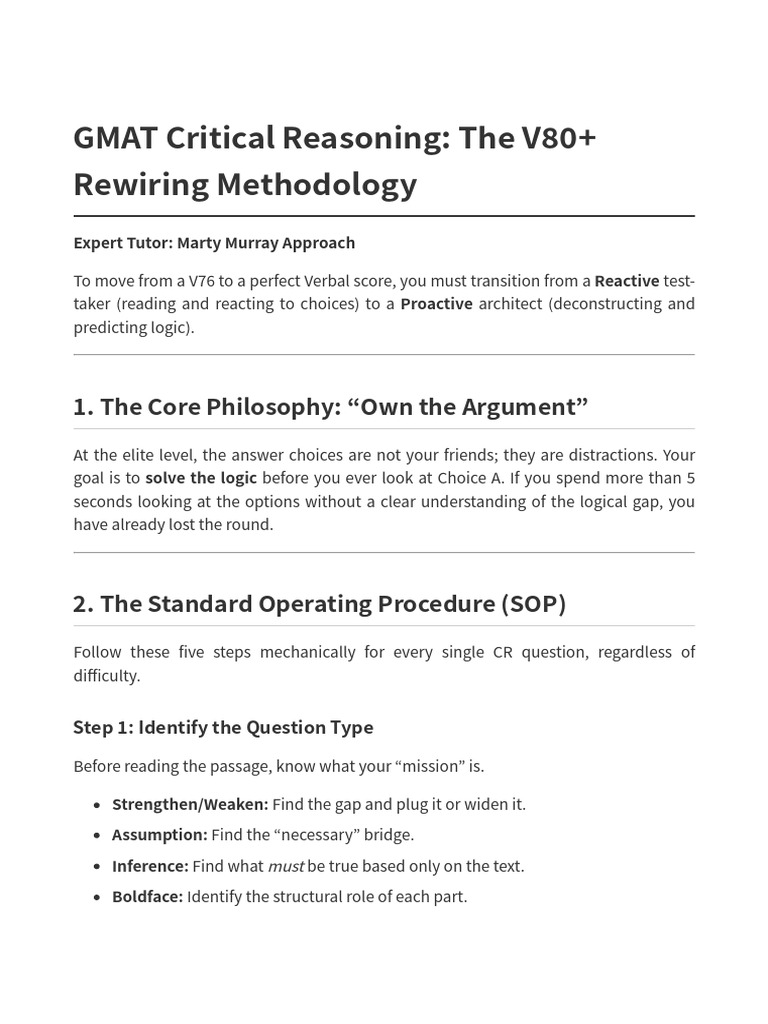 GMAT CR Rewiring Methodology | PDF | Logic | Argument