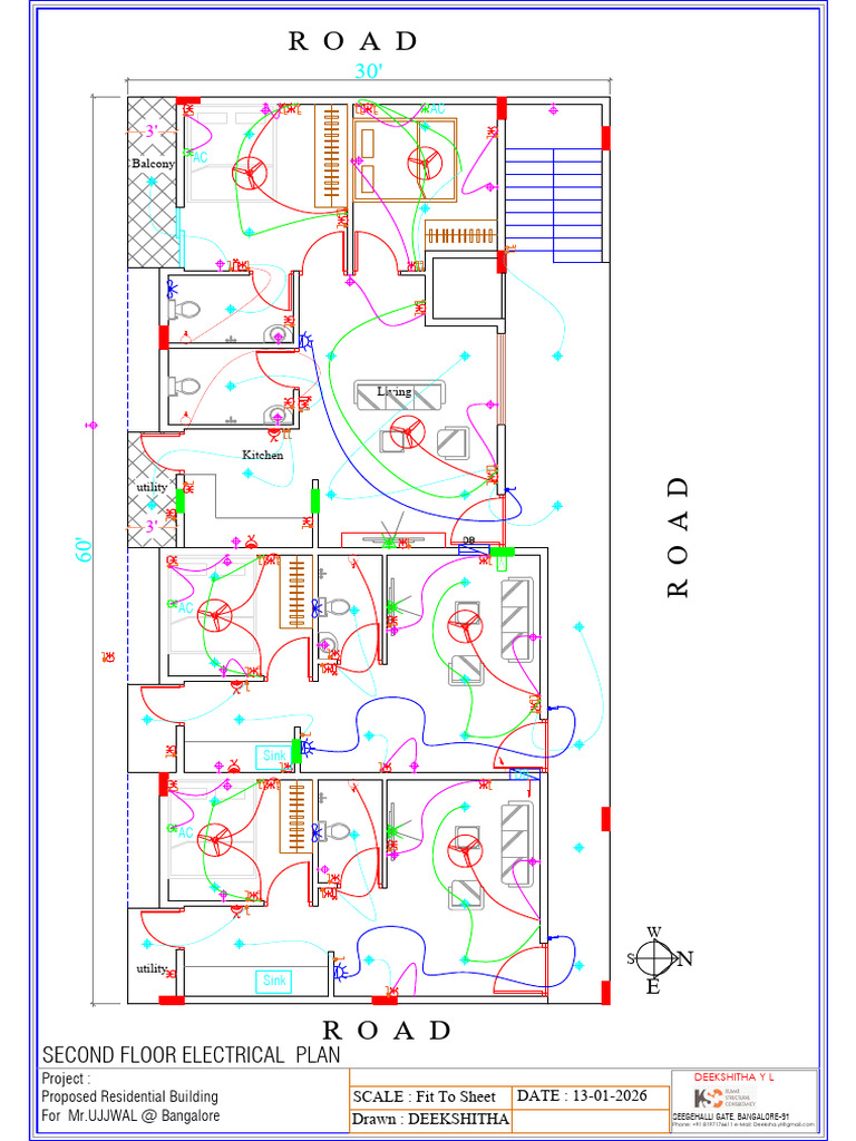 Ujjval Second Floor Electrical Plan | PDF