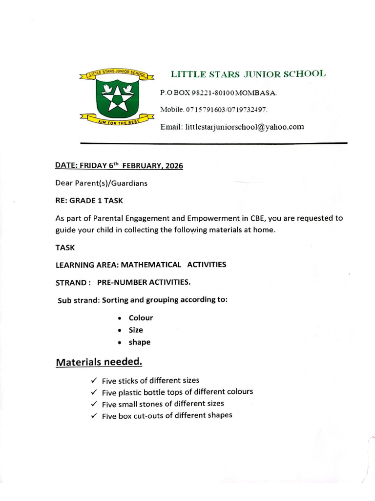 Grade 1 - Task | PDF