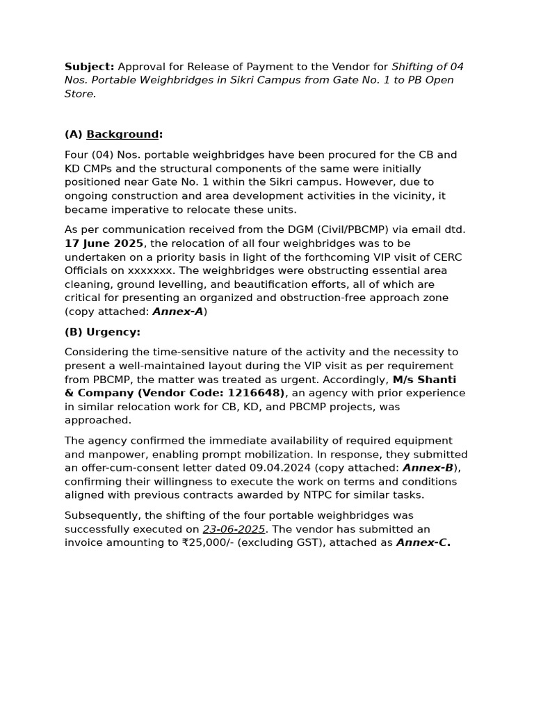 Portable Weighbridge Note | PDF