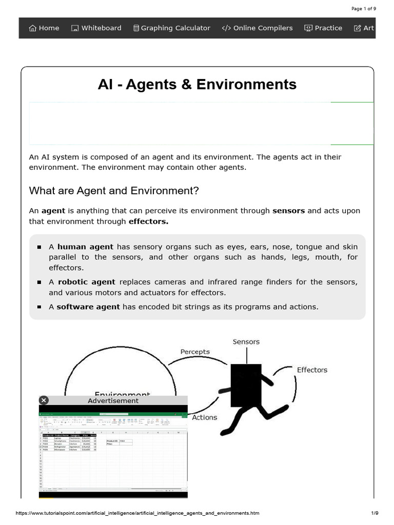 AI - Agents & Environments | PDF | Perception | Cognitive Science