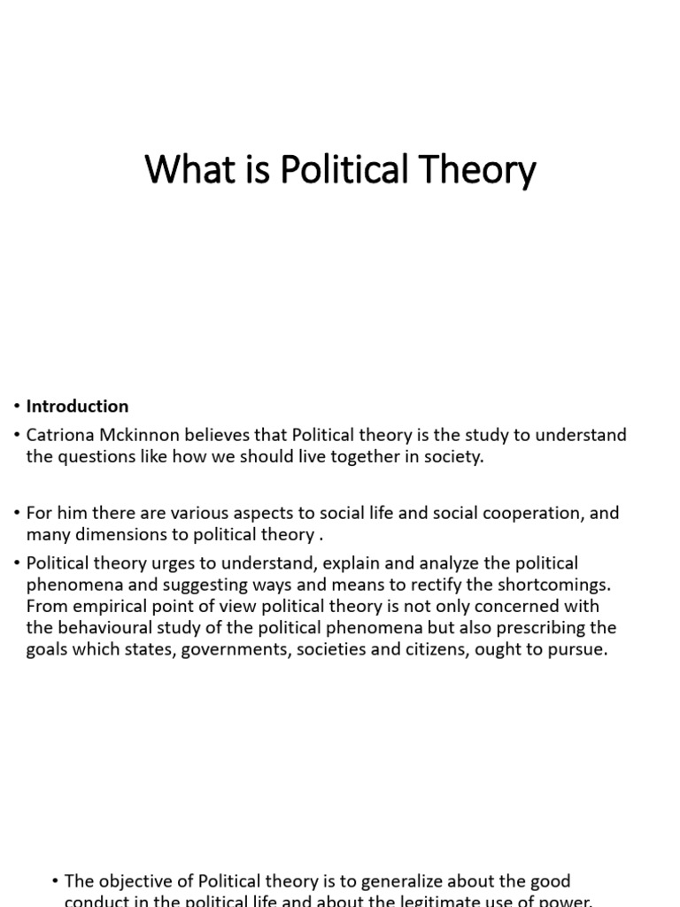 What Is Political Theory | PDF | Theory | Political Philosophy