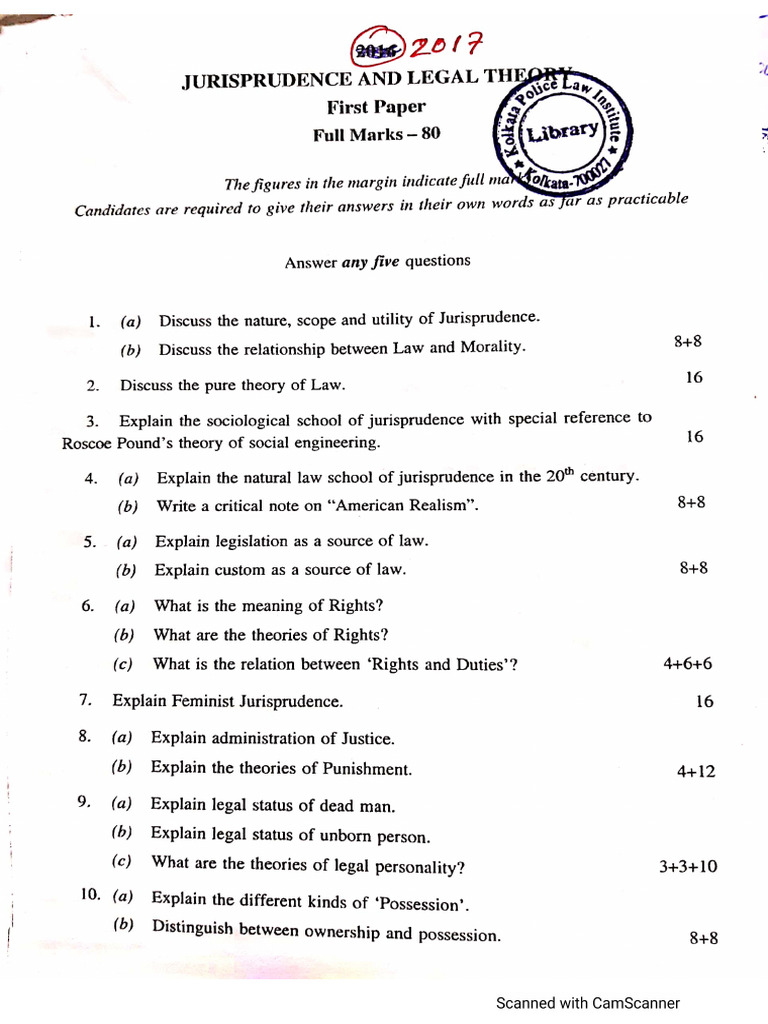 LLB 1ST Sem Q | PDF | Jurisprudence | Private Law