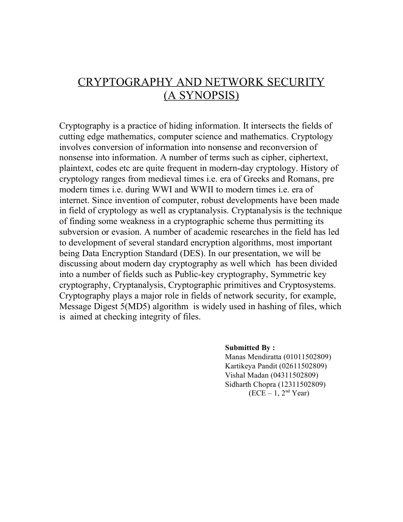 Overview of Cryptography & Network Security | PDF