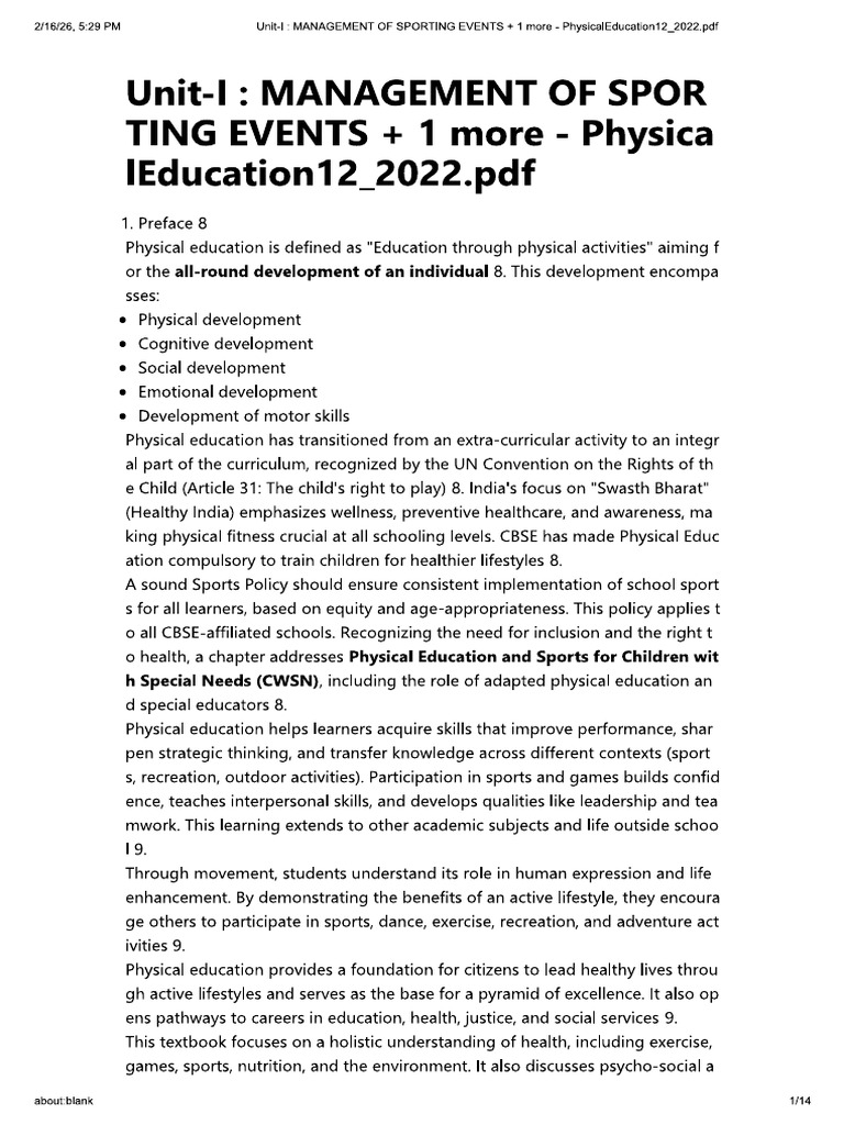 Physical Education Notes | PDF