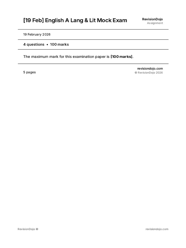 (19 Feb) English A Lang & Lit Mock Exam | PDF